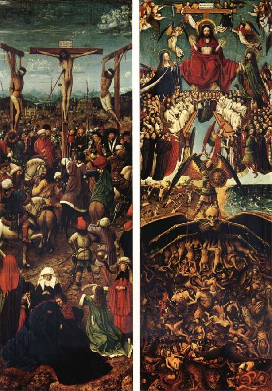 EYCK, Jan van Crucifixion and Last Judgment